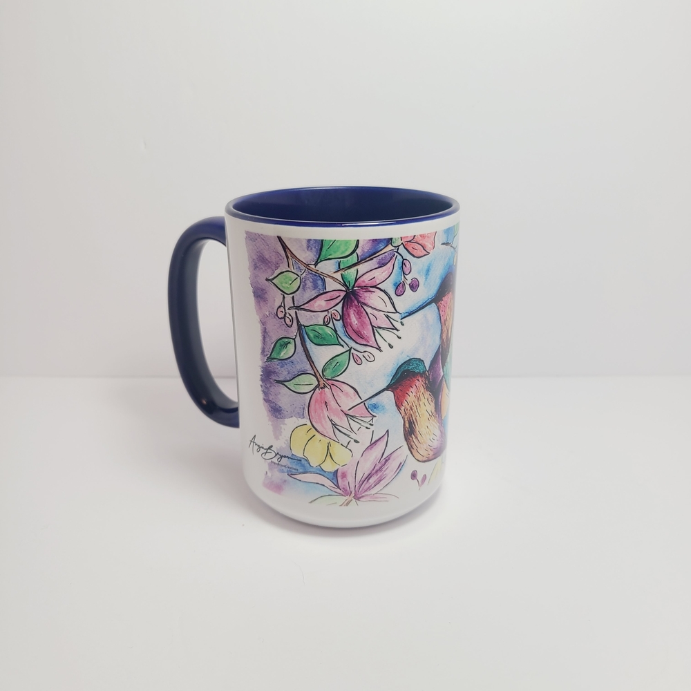 Hummingbird Watercolor Mug by Angie Bryan - Picture 3 of 8
